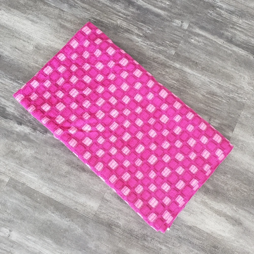 Pink White Plush Blanket